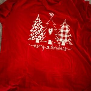 Festive Red Christmas Tree T-Shirt‎